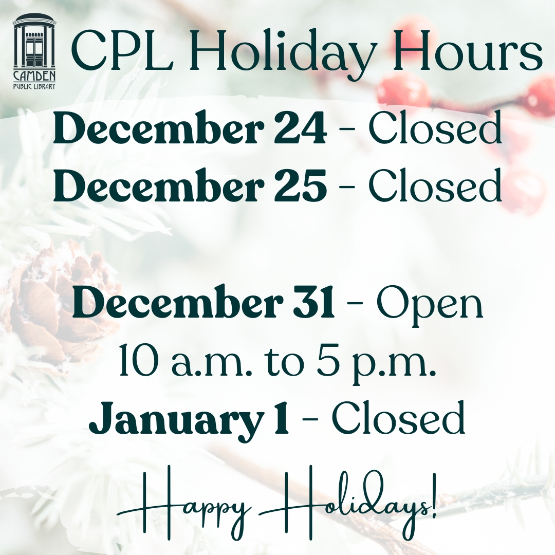 Holiday Hours At Camden Public Library 