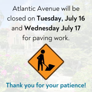 Atlantic Ave Closed on July 16 and 17 for Paving